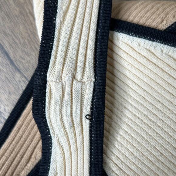 Staud Knit Ribbed Dana Dress in Fennel Multi Brown Beige Small - Picture 5 of 10